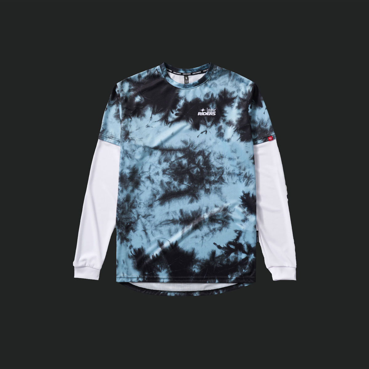 LR-TMJL-2514-1 Loose Riders Ess. TW tie dye teal Long Sleeve Jersey